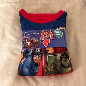New 2 Piece Boys Flannel Sleepwear Set - Marvel Avengers